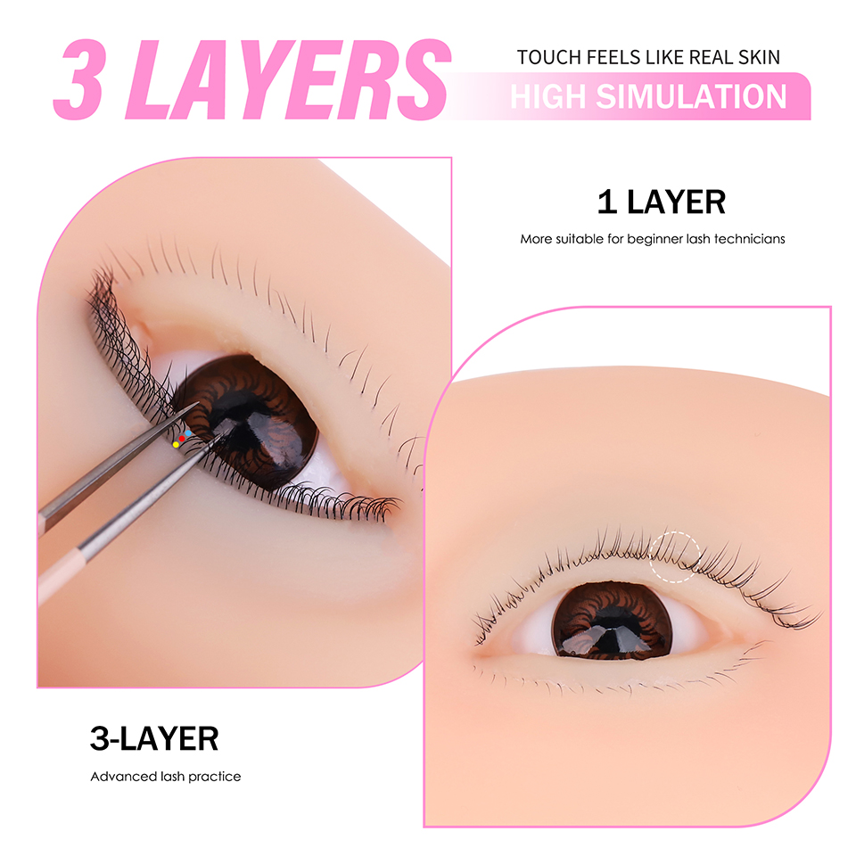 3-warstwowy silikonowy model o – Eyelash Extension Model recenzja i cena